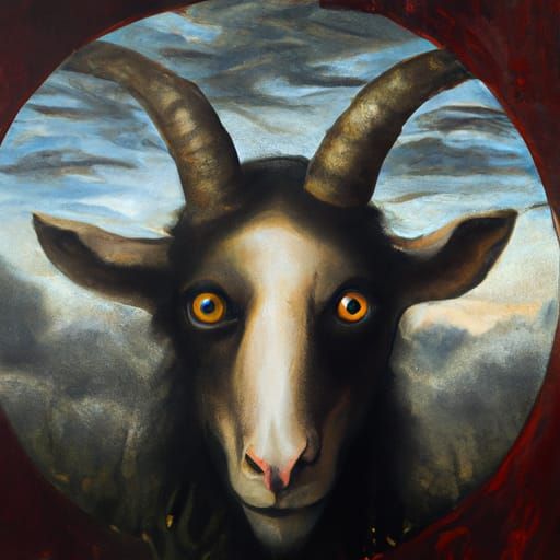 Satanic Goat Portrait in Renaissance Style