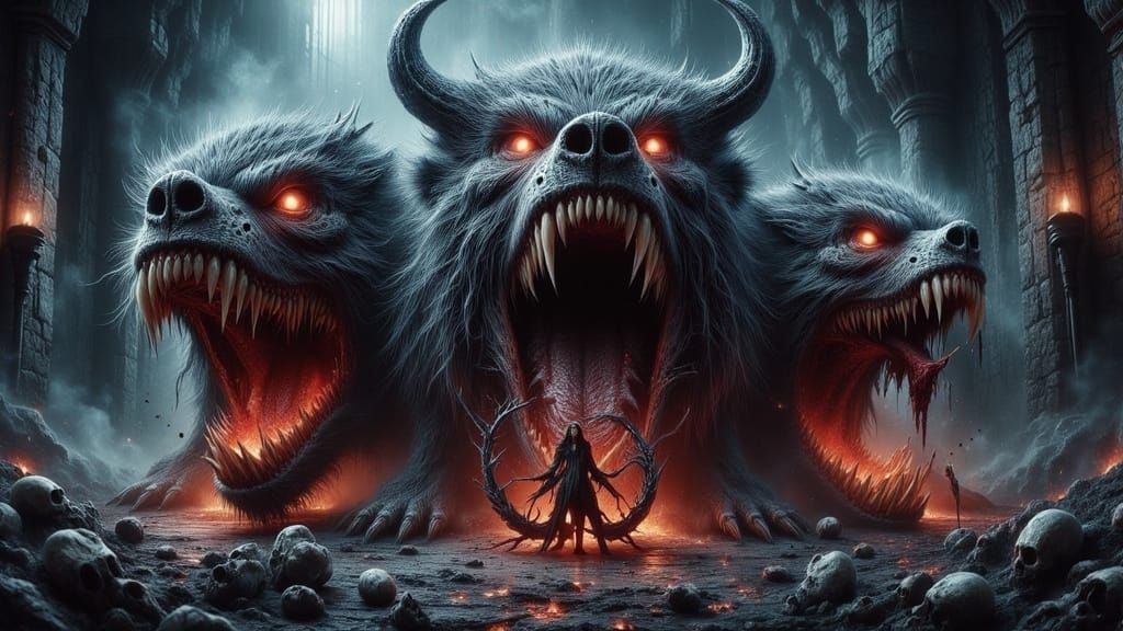 Three-Headed Devil Bulldog Unleashes Demons in Hellish Dunge...