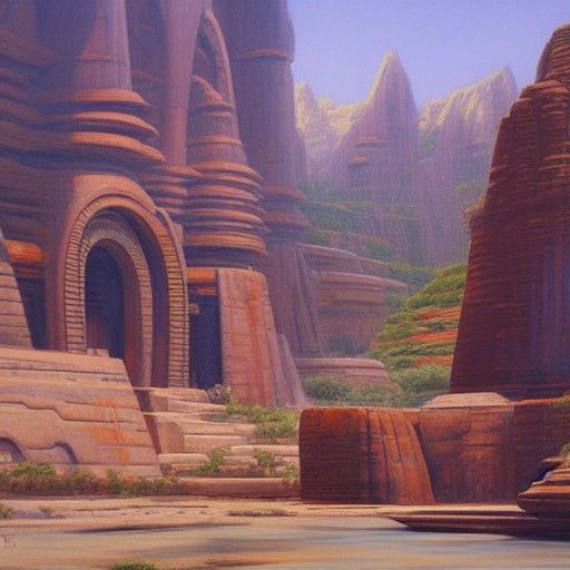 Jedi Temple in Oil Painting Style