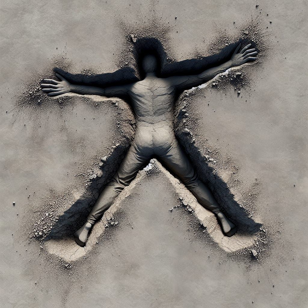 Man-Shaped Hole: Impact Crater Art