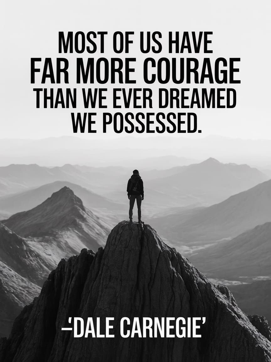 Inspirational Mountain Poster With Motivational Quote