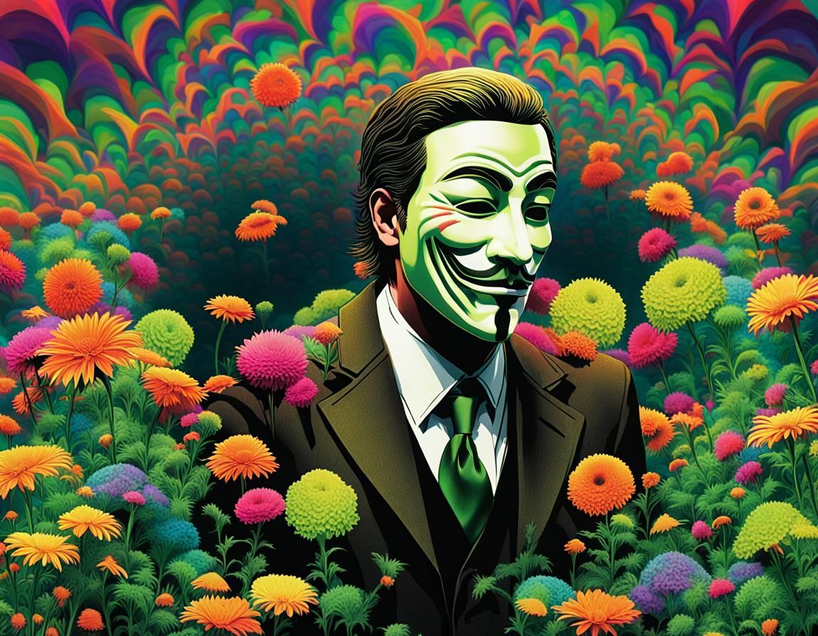 Anonymous Ray is lost in the flowers