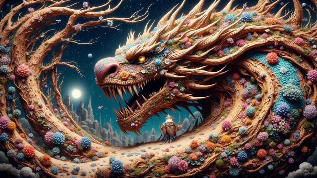 Surreal Don Macana-Inspired Landscape of Yin-Yang Harmony