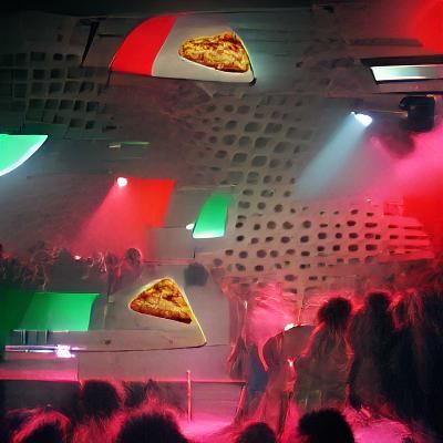 Italian Pizza in a Disco Club