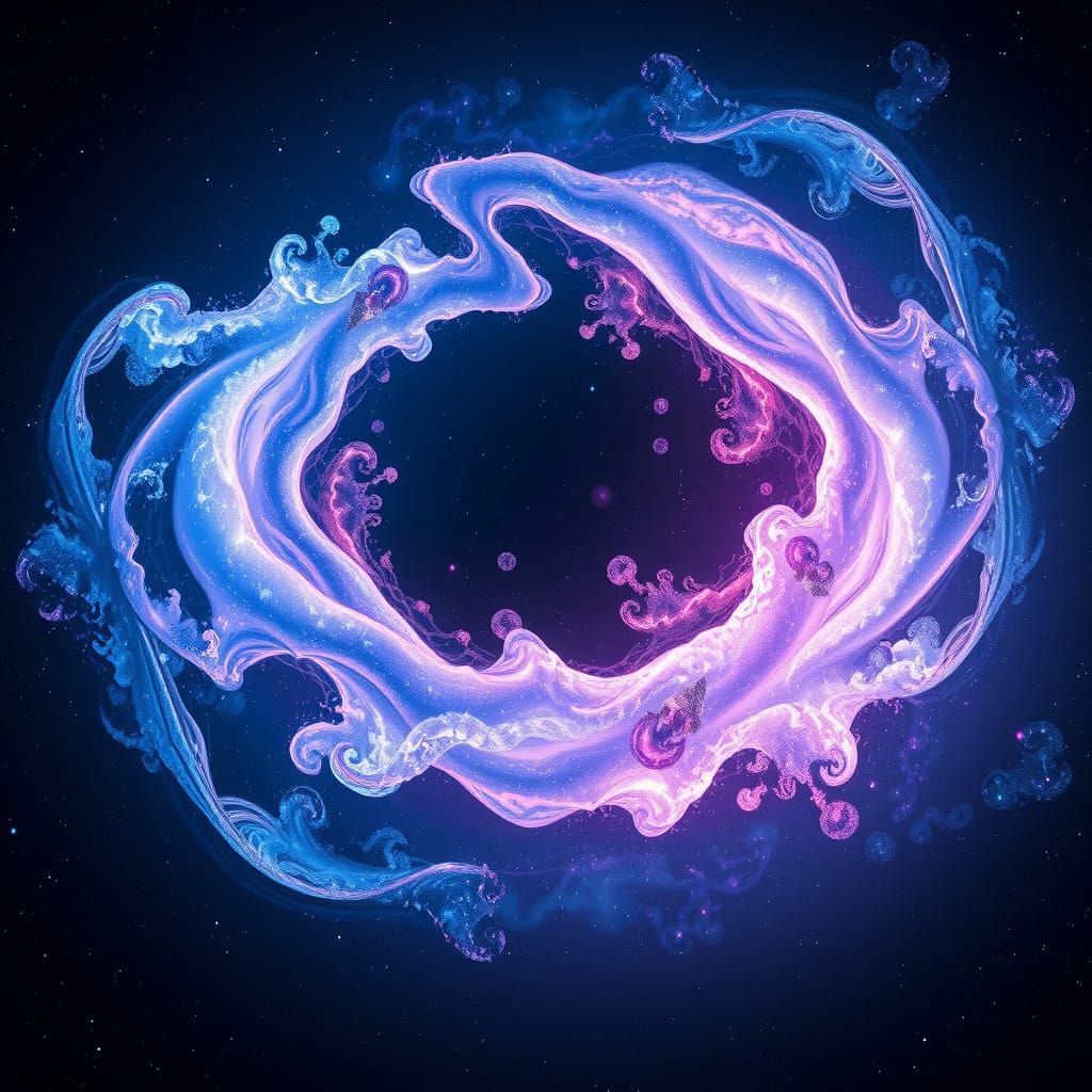 Cosmic Whirlpool Galaxy in Vibrant, Swirling Colors