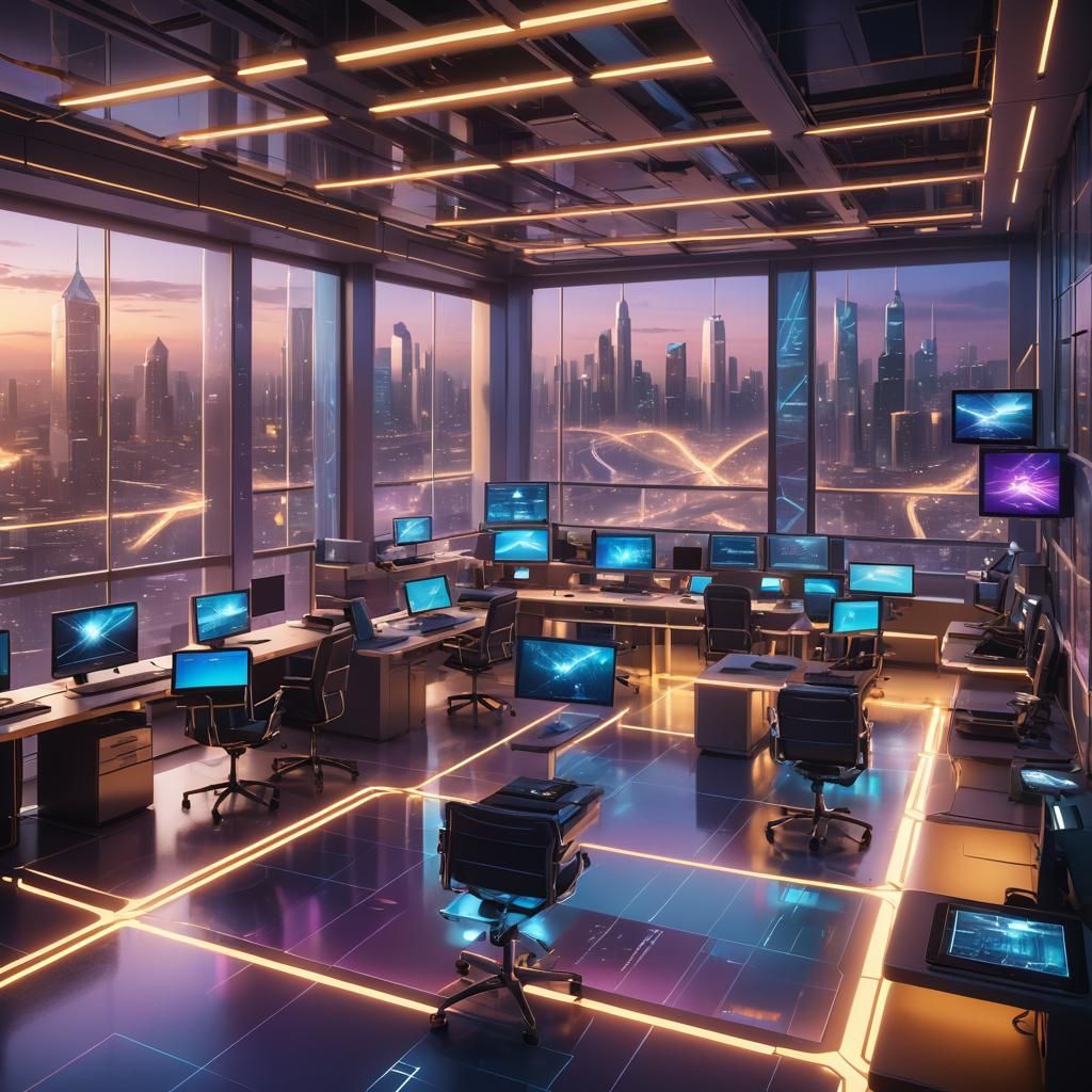 Futuristic Computer Lab in High-Tech Facility
