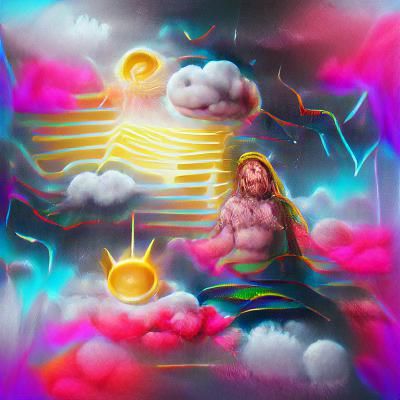 Heavenly Meeting in Synthwave Neon Style