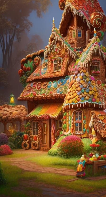 Fantastical Gingerbread House Concept Art