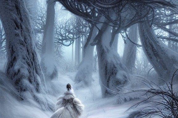 Hyperdetailed Blizzard Forest in Winter Wonderland