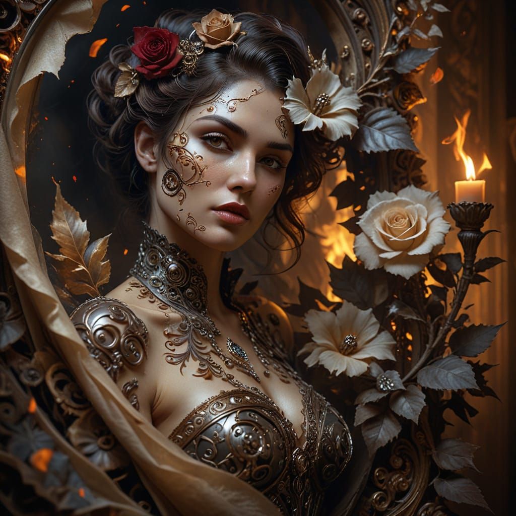 Mysterious Woman Rises from Smoldering Ashes in Hyper-Realis...