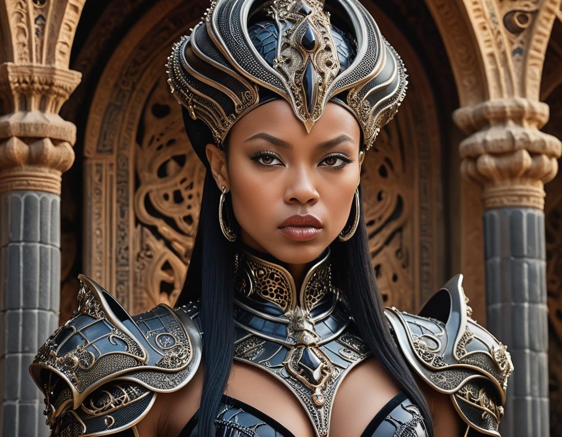 Blasian Khorne Warrior in Gaudi Giger Armor