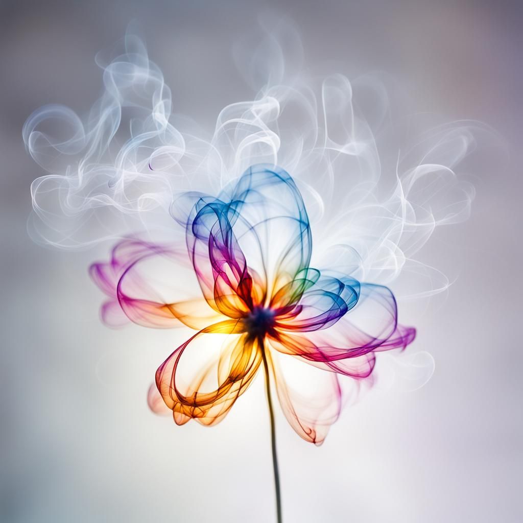 Colorful Smoke Flower with Bokeh Lights