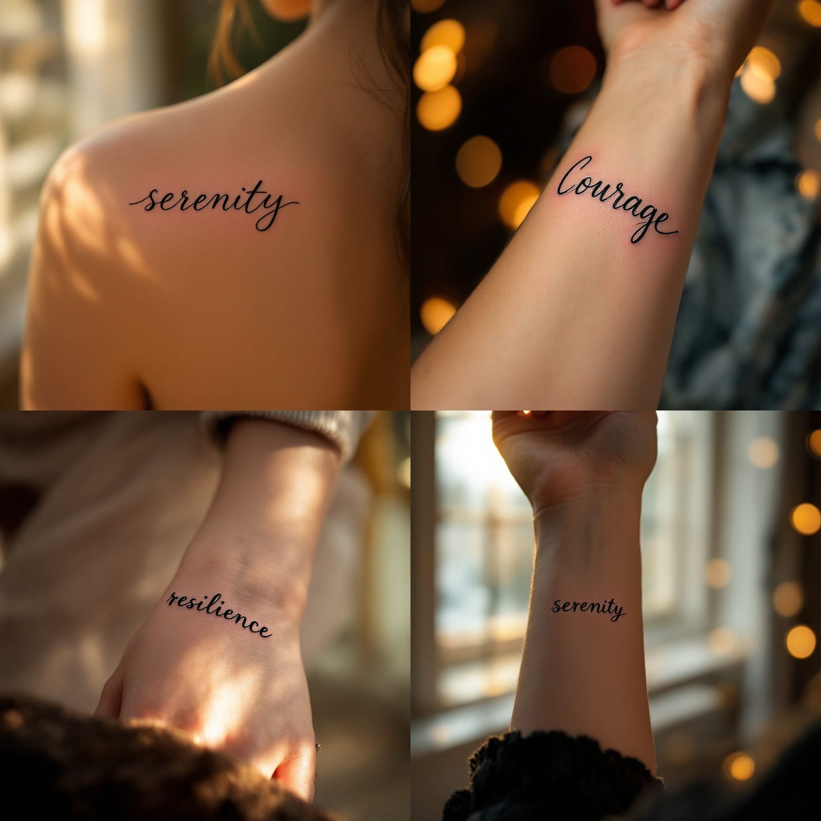Intimate Cursive Tattoo in Soft Focus
