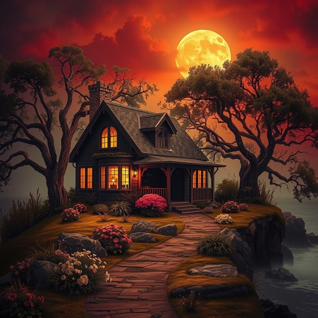 Surreal Bungalow Amidst the Golden Coast's Twilight