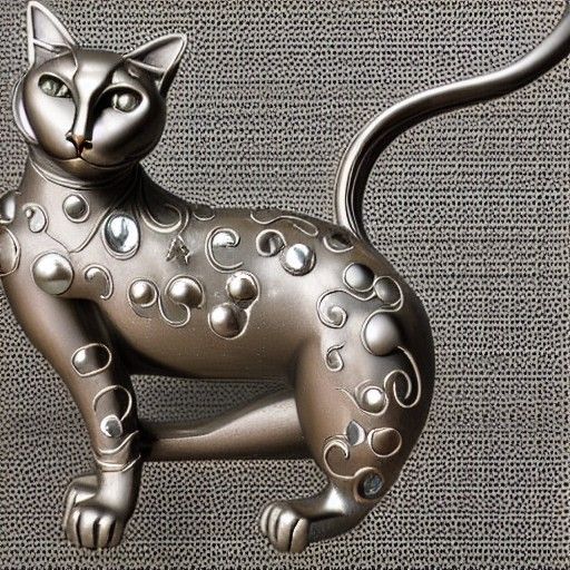 Faberge Style Cat Sculpture with Gemstones