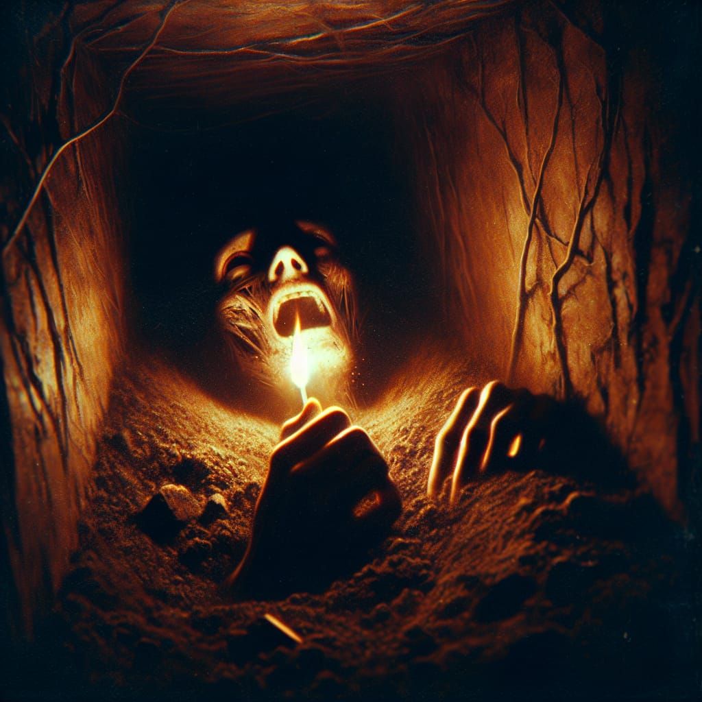 Claustrophobic Coffin Scene in Dark Romantic Style