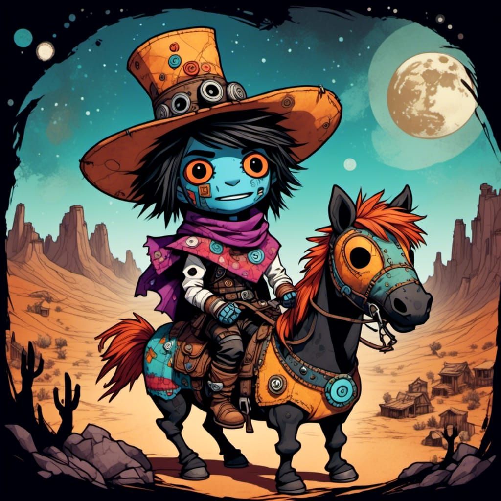 Plush Space Bandit Rides in Martian Town