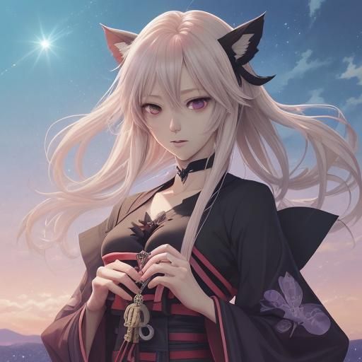 Anime Girl in Key Visual Japanese Manga Style