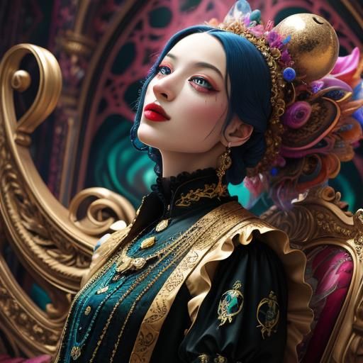 Surreal Renaissance Scene in 3D CGI