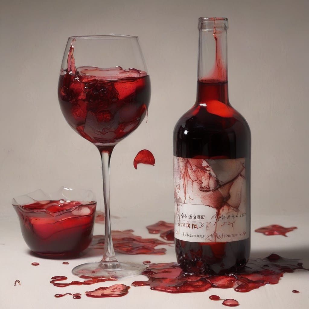 Vampire Formed from Red Wine and Liquid