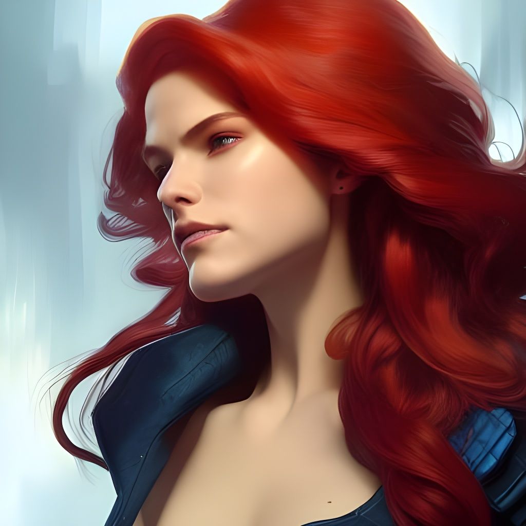 Jean Grey Phoenix Portrait in Art Nouveau Style