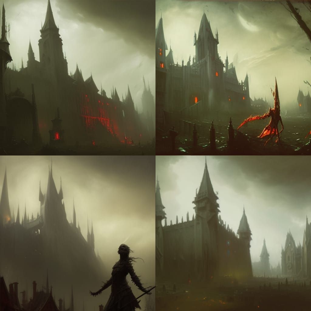 Demons Attack Castle: Dark Fantasy Concept Art