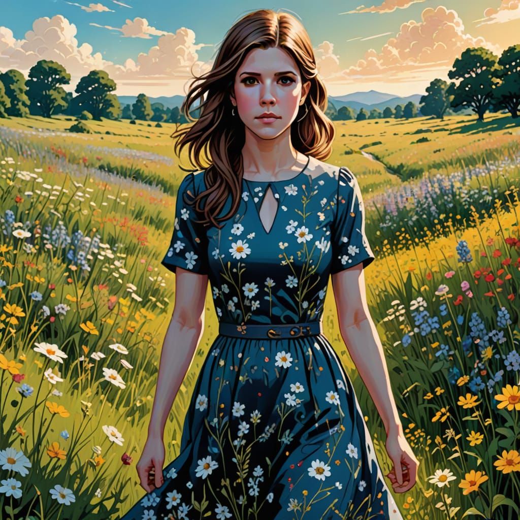 Anna Kendrick in Wildflower Field Comic Art