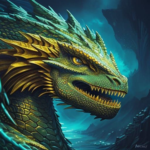 Girl and Dragon in Soft Golden Light