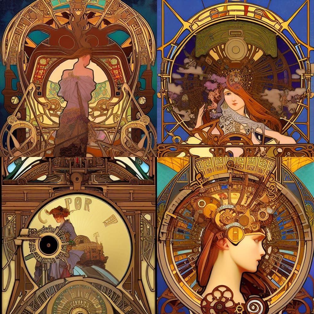 Steampunk Noah's Ark in Art Nouveau Style