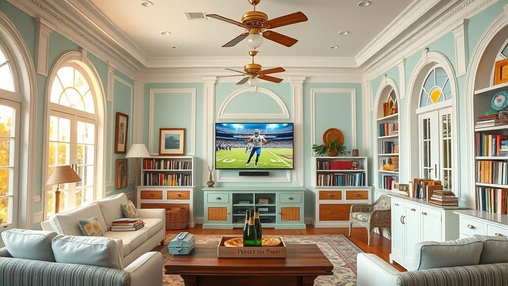 Cozy Classical Revival Interior with Warm Afternoon Light