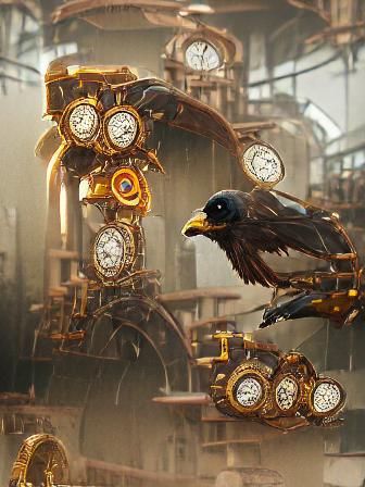 Steampunk Raven with Clockwork Details