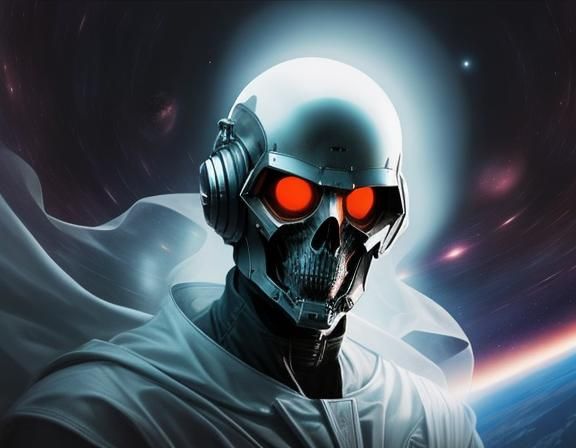 Ghostly Figure in Modern Rococo Space Opera