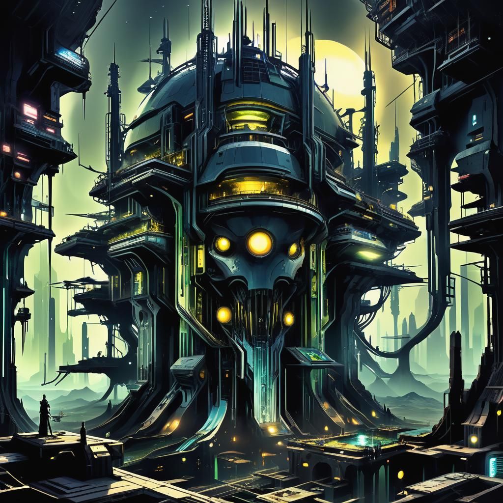 Surreal Teslapunk Arcology: A Creepy Deepcore Vision