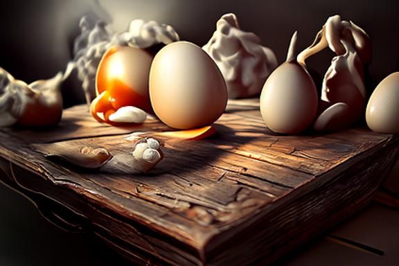 Chicken or Egg? Hyperrealistic 3D Rendering