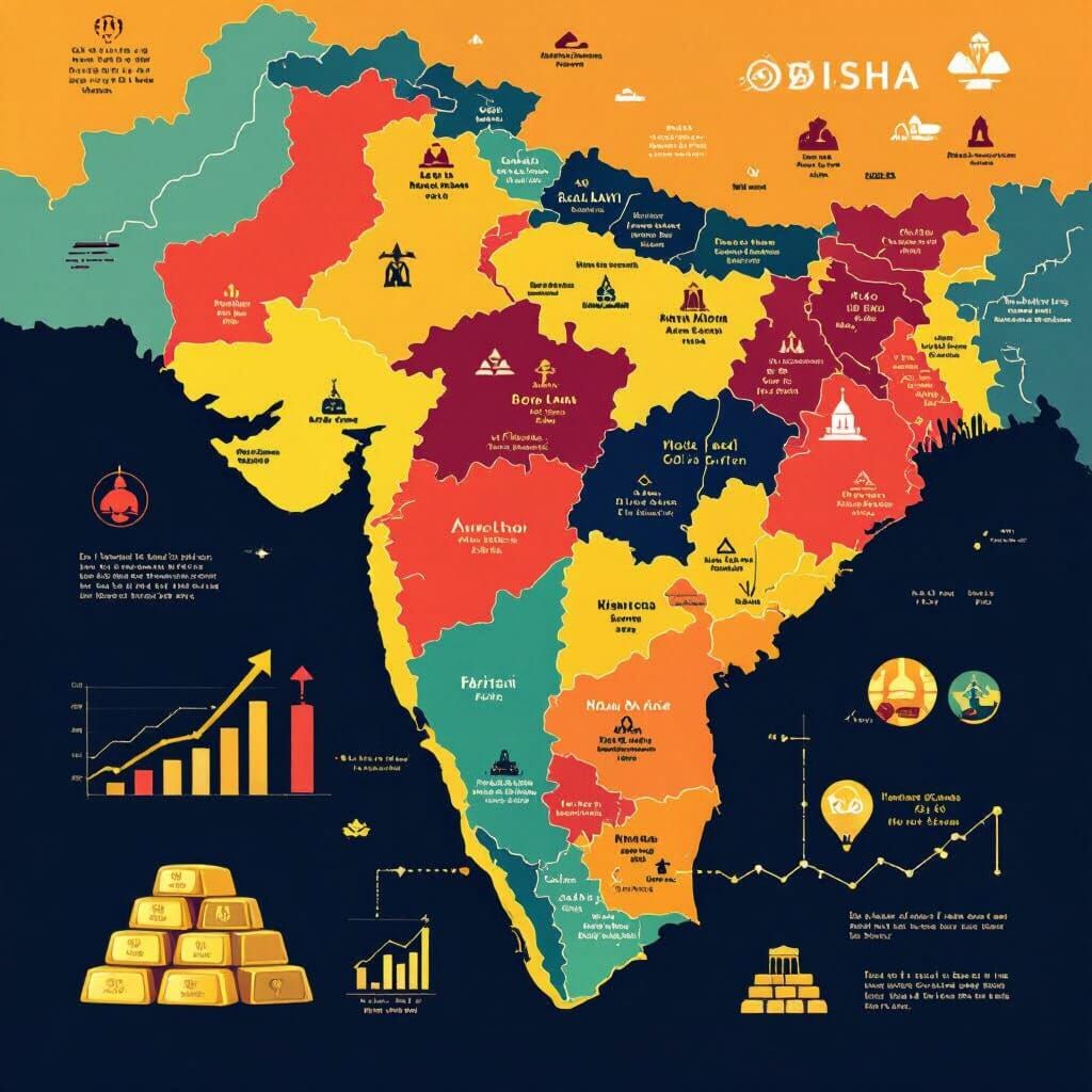 Detailed Map of Odisha Mining Areas in Infographic Style