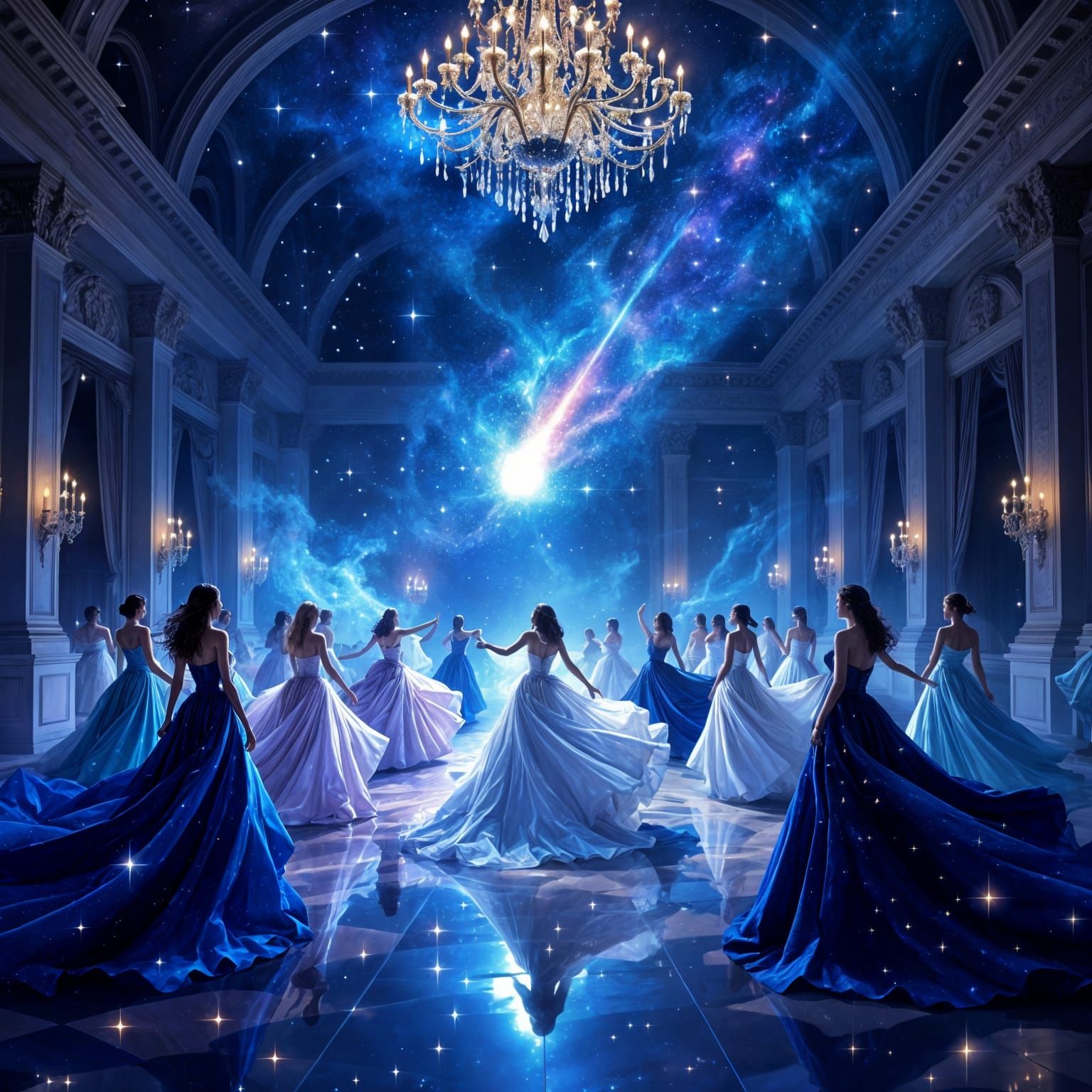 Celestial Ballroom with Dancing Constellations