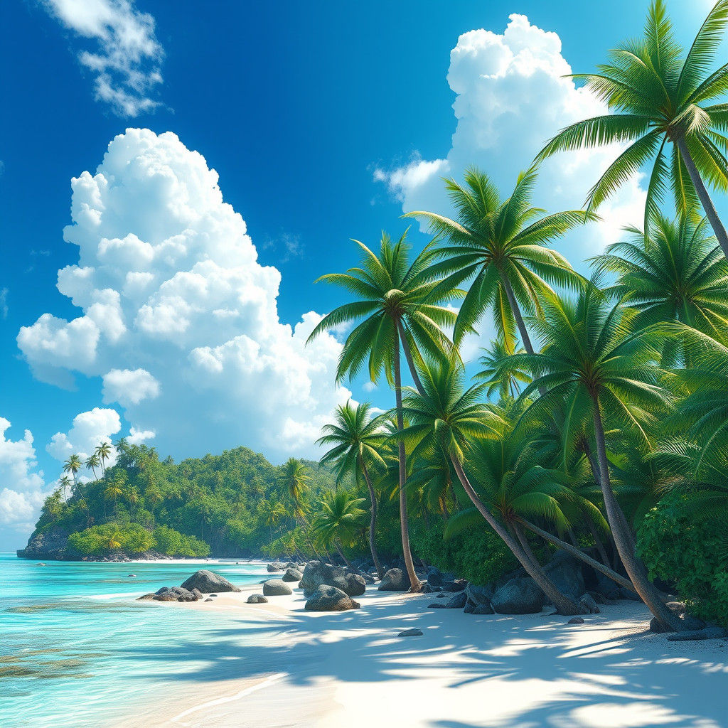 Tropical Paradise in 3D Anime Style