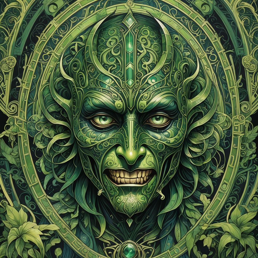 Hyperdetailed Demon of Greed in Art Deco Style