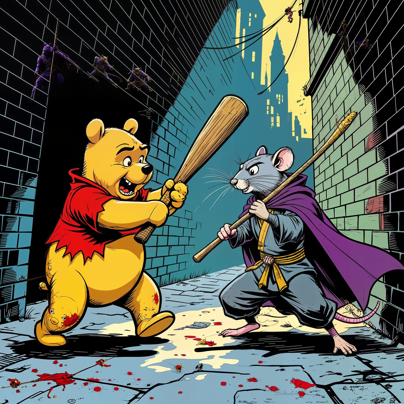 Winnie the Pooh vs Splinter: An Epic Battle