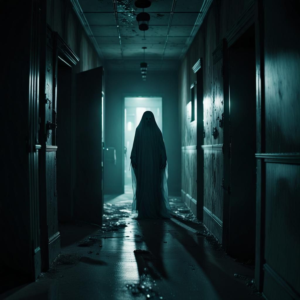 Abandoned Hallway in a Dark Academic Atmosphere