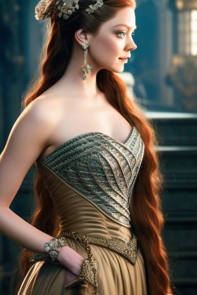 Margaery Tyrell: Photorealistic Portrait in Flowerpunk Style