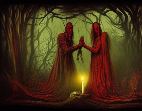 With Crimson Luminance and Dark Hearts