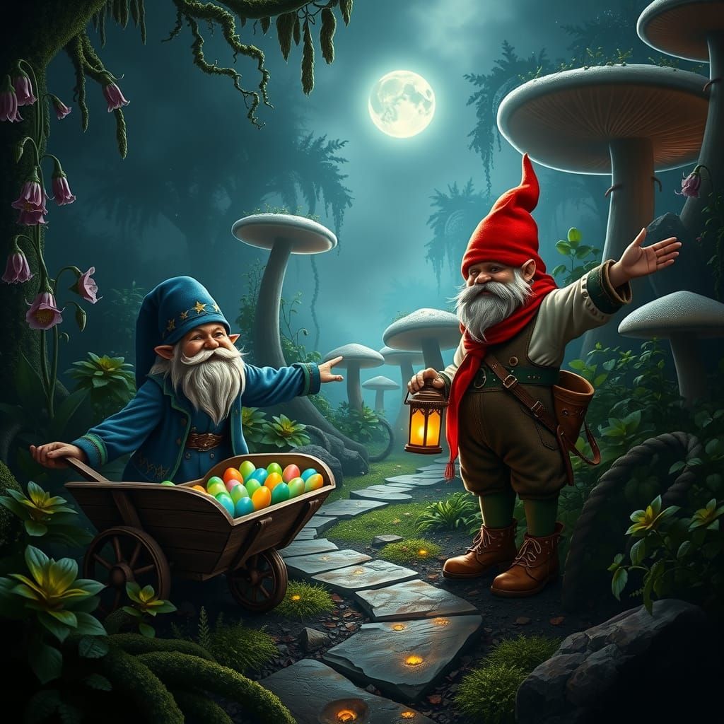 Gnomes' Night Garden Adventure: Photorealistic Detail
