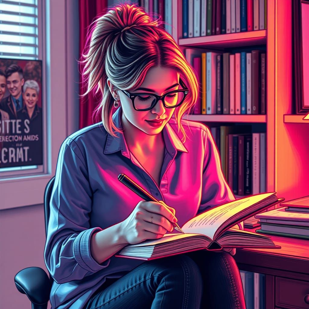 Neon Storybook Creation Unfolds Magically