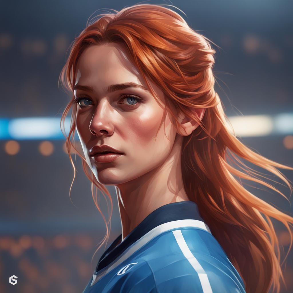 Auburn Haired Hockey Player Portrait in Unreal Engine 5