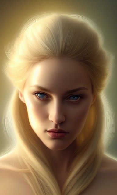 Photorealistic Portrait of a Beautiful Blonde Woman