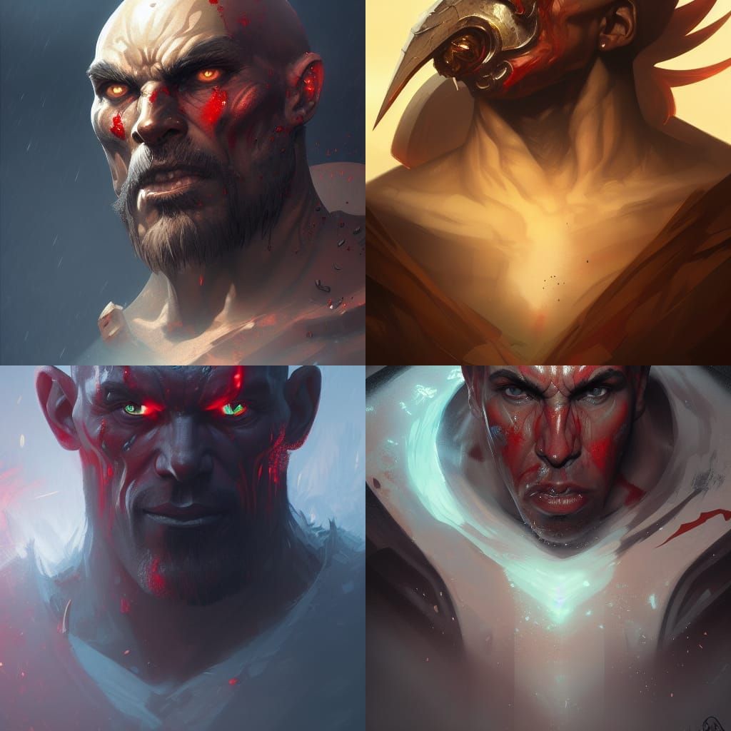 Detailed Portrait of Khorne in Unreal Engine Style