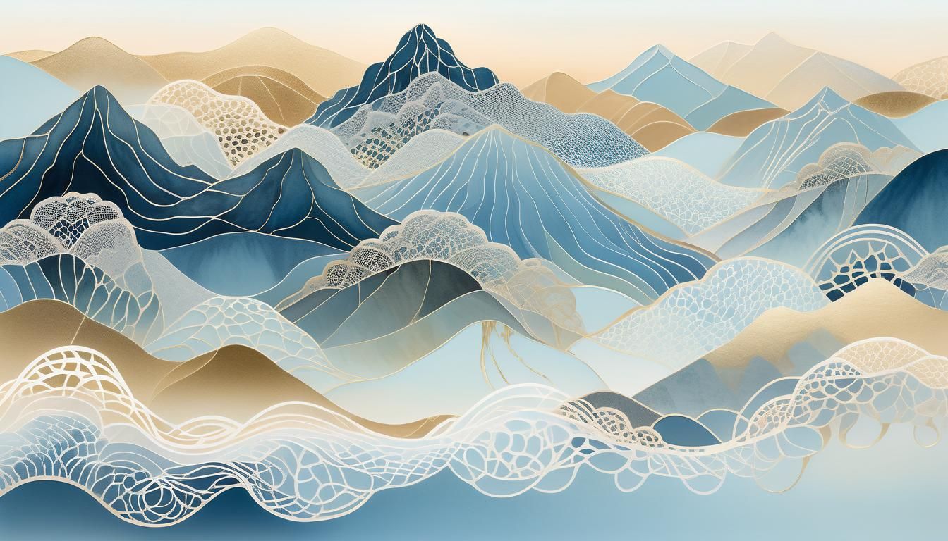 Ethereal Abstract Landscape with Organic Negative Space