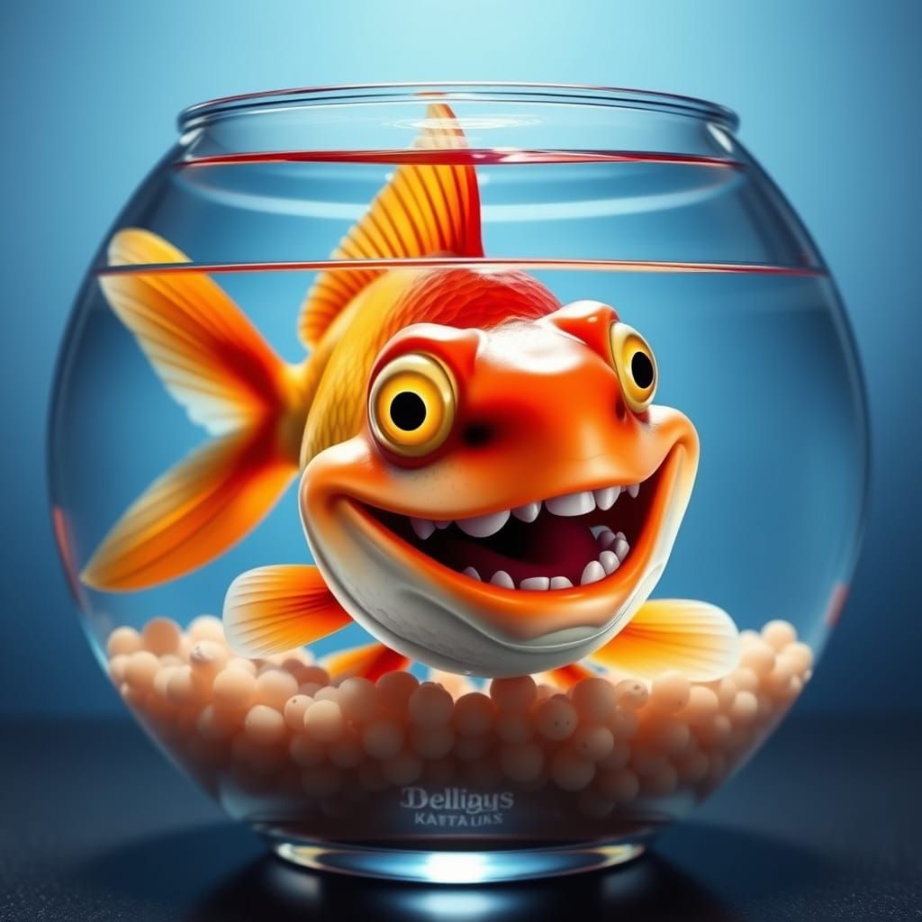 Surreal Hecklefish with Grinning Smile
