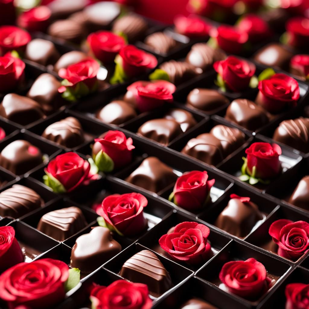 Valentine's Day Chocolate Box with Roses